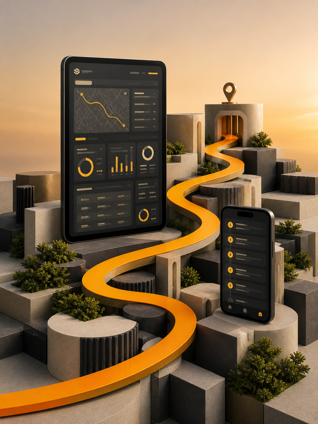 Plataforma digital da Trans Loadway aplicada em dispositivos